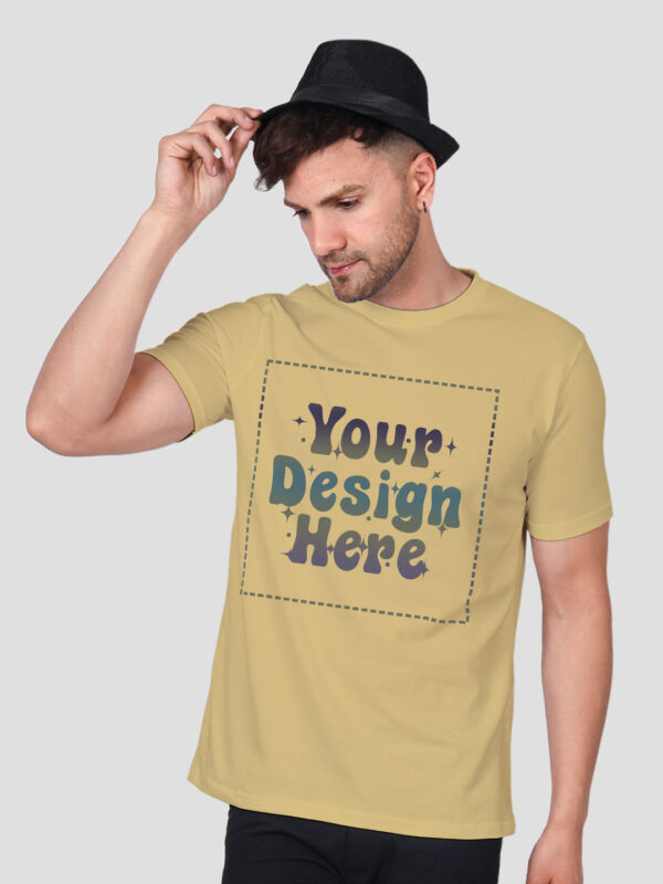 Beige Rainbow Reflective Man Customize Tshirt - Image 2