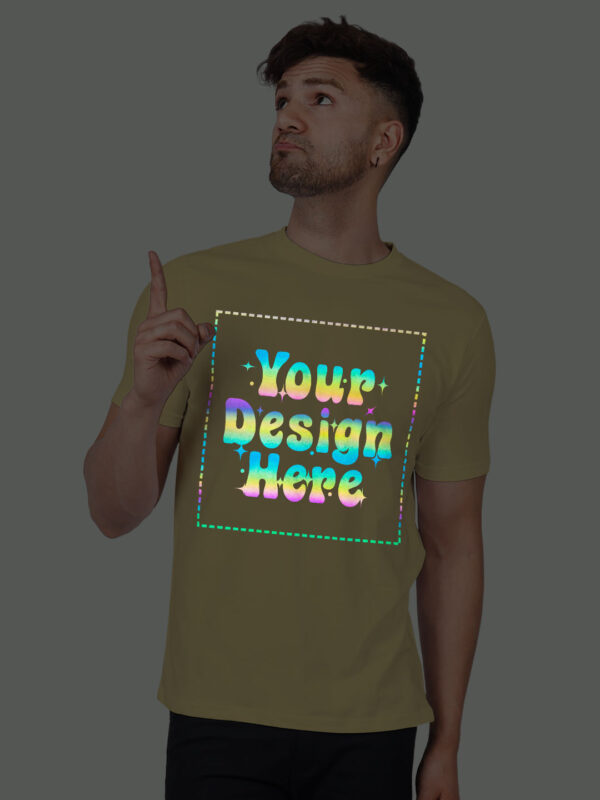 Beige Rainbow Reflective Man Customize Tshirt - Image 1