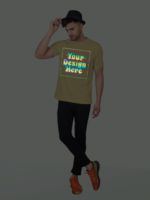 Beige Rainbow Reflective Man Customize Tshirt - Image 3