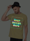 Beige Rainbow Reflective Man Customize Tshirt - Image 5