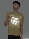 Beige Reflective Print Customize Man Tshirt - Image 3