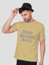 Beige Reflective Print Customize Man Tshirt - Image 2