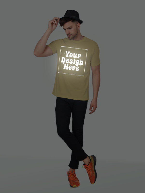 Beige Reflective Print Customize Man Tshirt - Image 6