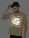 Beige Reflective Print Customize Man Tshirt - Image 4