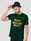 Man Customize Bottle Green Gold Printed Tshirt - Image 2