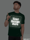 Bottle Green Reflective Print Customize Man Tshirt - Image 3