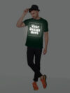 Bottle Green Reflective Print Customize Man Tshirt - Image 6