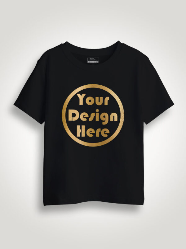 Black Gold Print Customize Kids Tshirt - Image 1