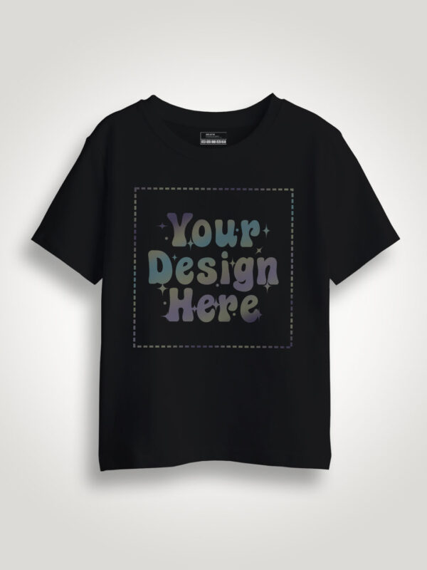Black Rainbow Reflective Kids Customize Tshirt - Image 2
