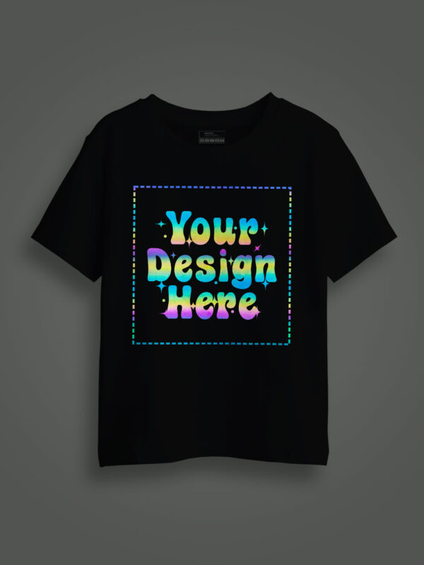 Black Rainbow Reflective Kids Customize Tshirt - Image 1