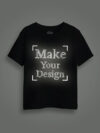 Black Reflective Print Customize Kids Tshirt