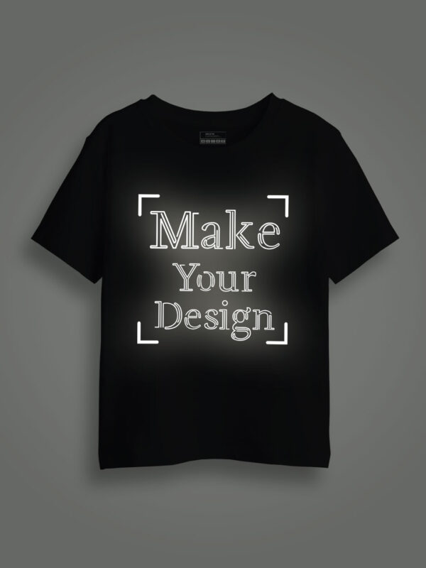 Black Reflective Print Customize Kids Tshirt - Image 1
