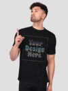 Black Rainbow Reflective Man Customize Tshirt - Image 4