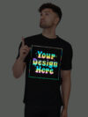 Black Rainbow Reflective Man Customize Tshirt