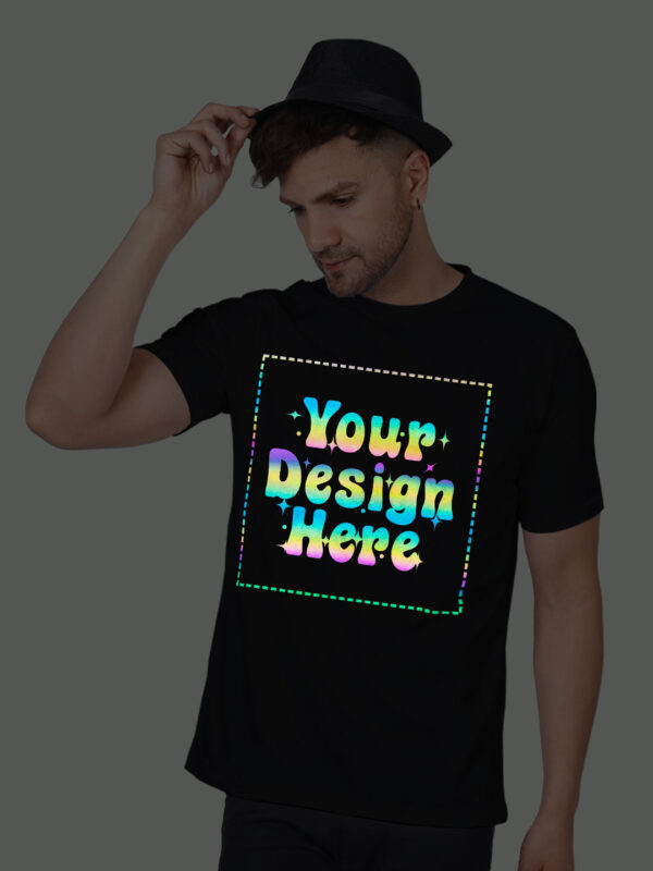 Black Rainbow Reflective Man Customize Tshirt - Image 5