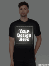Black Reflective Print Customize Man Tshirt - Image 3