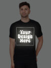 Black Reflective Print Customize Man Tshirt