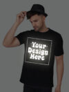 Black Reflective Print Customize Man Tshirt - Image 6