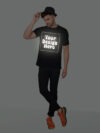 Black Reflective Print Customize Man Tshirt - Image 4