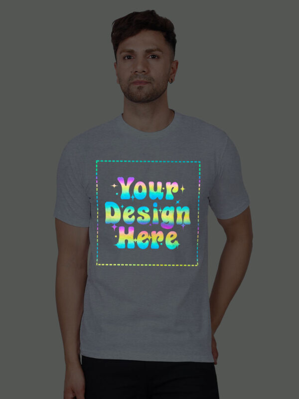 Grey Rainbow Reflective Man Customize Tshirt - Image 1
