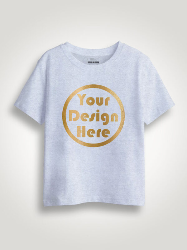 Grey Gold Print Customize Kids Tshirt - Image 1