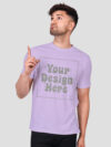 Lavender Reflective Print Customize Man Tshirt - Image 5