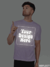 Lavender Reflective Print Customize Man Tshirt - Image 3