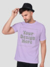 Lavender Reflective Print Customize Man Tshirt - Image 2