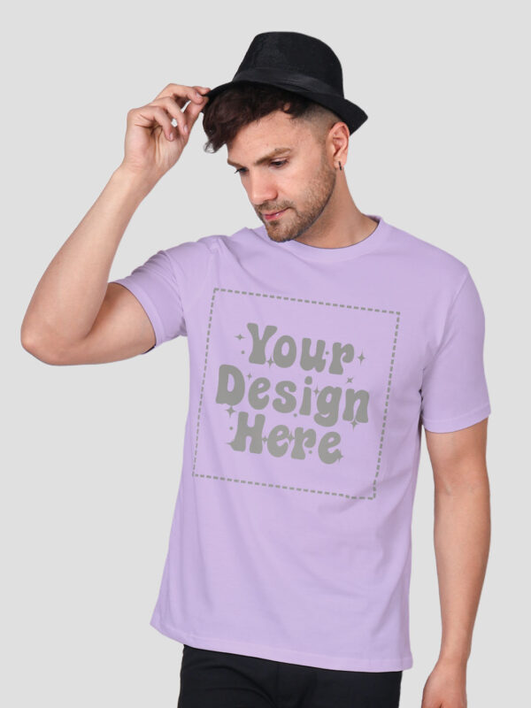 Lavender Reflective Print Customize Man Tshirt - Image 2