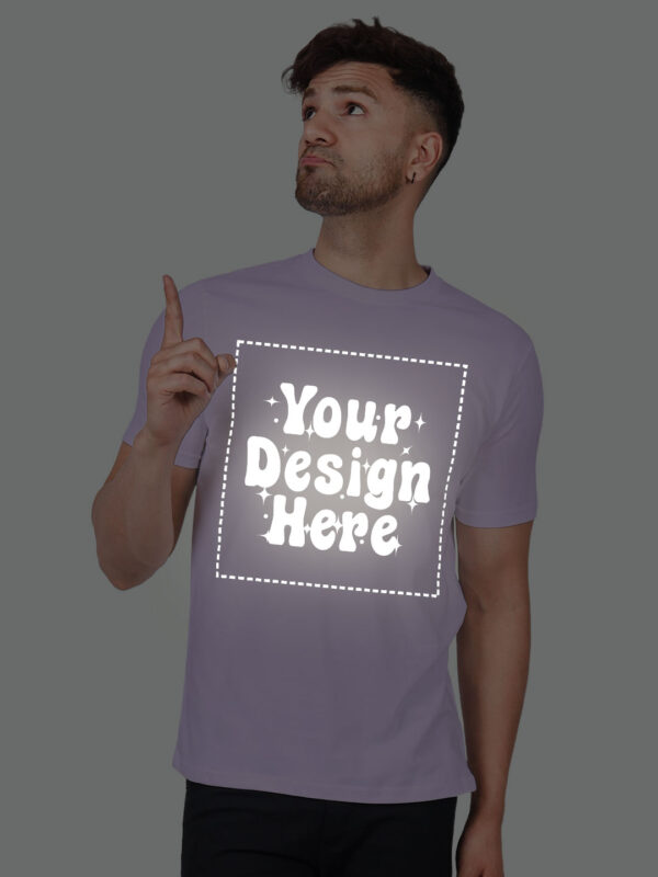Lavender Reflective Print Customize Man Tshirt - Image 1