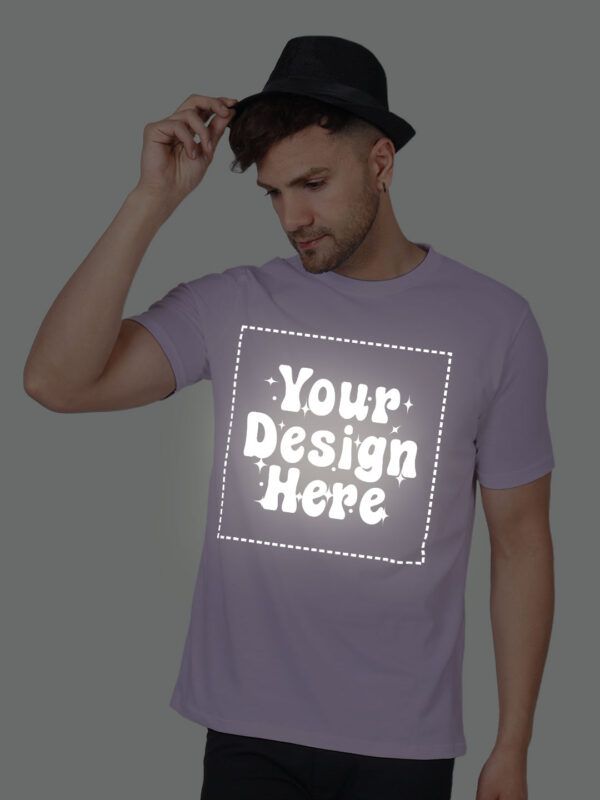 Lavender Reflective Print Customize Man Tshirt - Image 4