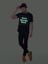 Navy Blue Rainbow Reflective Man Customize Tshirt - Image 5