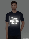 Navy Blue Reflective Print Customize Man Tshirt - Image 3