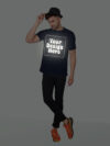 Navy Blue Reflective Print Customize Man Tshirt - Image 4