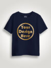 Navy Blue Gold Print Customize Kids Tshirt
