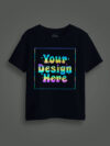 Navy Blue Rainbow Reflective Kids Customize Tshirt