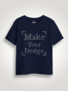 Navy Blue Reflective Print Customize Kids Tshirt - Image 2