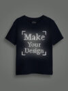 Navy Blue Reflective Print Customize Kids Tshirt