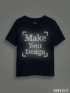 Navy Blue Reflective Print Customize Kids Tshirt - Image 3
