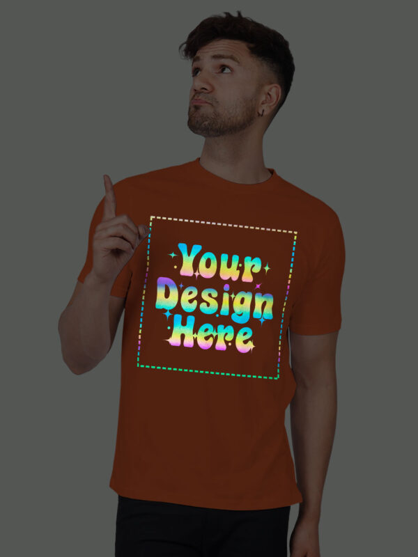 Orange Rainbow Reflective Man Customize Tshirt - Image 1