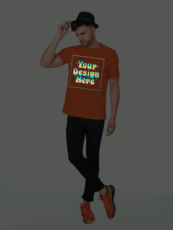 Orange Rainbow Reflective Man Customize Tshirt - Image 3