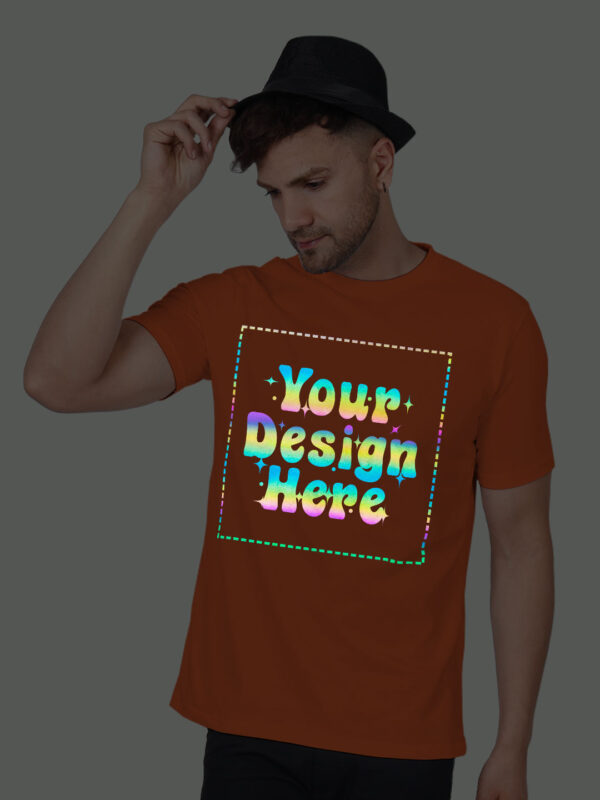 Orange Rainbow Reflective Man Customize Tshirt - Image 5