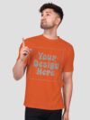Orange Reflective Print Customize Man Tshirt - Image 5