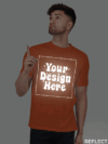 Orange Reflective Print Customize Man Tshirt - Image 3