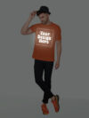 Orange Reflective Print Customize Man Tshirt - Image 6