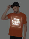 Orange Reflective Print Customize Man Tshirt - Image 4