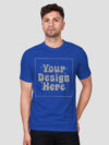 Royal Blue Reflective Print Customize Man Tshirt - Image 5