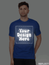 Royal Blue Reflective Print Customize Man Tshirt - Image 3