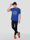 Royal Blue Reflective Print Customize Man Tshirt - Image 2