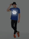 Royal Blue Reflective Print Customize Man Tshirt - Image 4